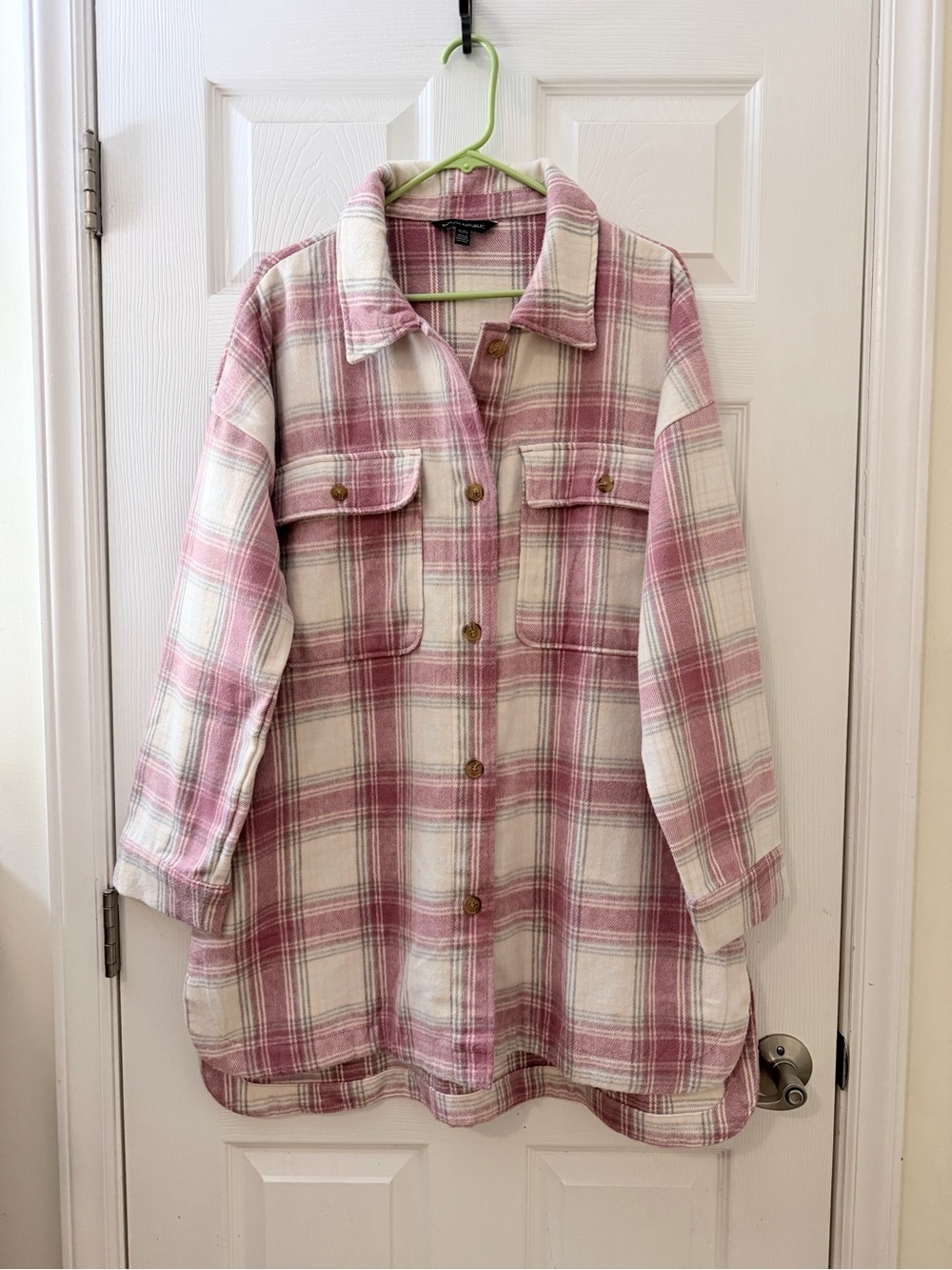 Banana Republic plaid longline shacket sz XL